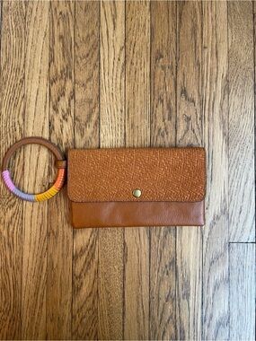 Fossil leather wallet wristet